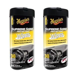 Meguiars Supreme Shine Protectant Car Wipes 30 Count Glossy Finish UV Protection